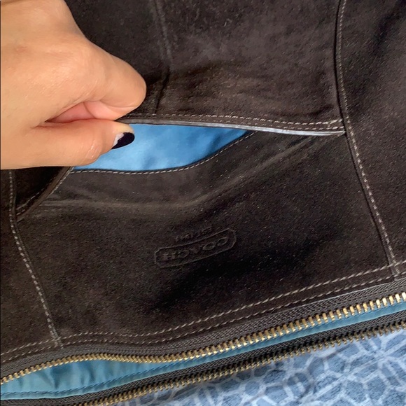 Brown suede coach purse - Picture 4 of 6